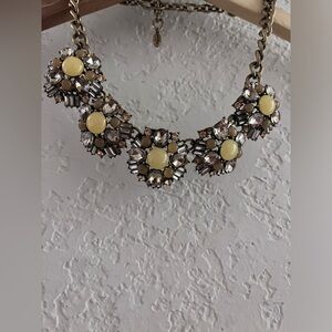 Warm neutral tone Crystal Statement Necklace